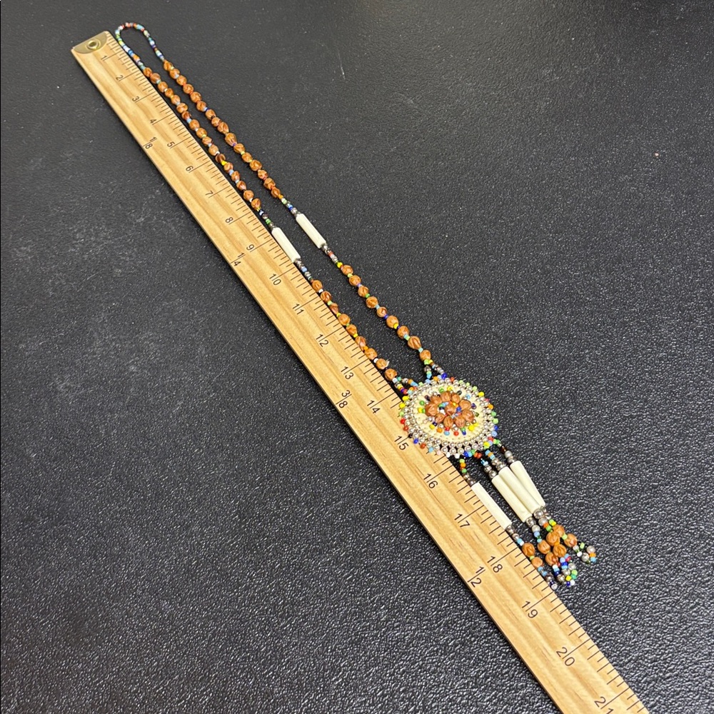 Native American Ghost Bead Native Beaded Long Nec… - image 7